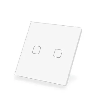 CNSKOU EU/UK Standard 2-Gang-OEM-Glasscheibe Keine neutralen Tuya Wifi-Smart-Switches