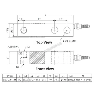 Mavin Poutre en porte-à-faux en acier allié NB3-C3 Cellule de charge à un point pour balance à trémie Balance au sol Système de pesage industriel - Product Image 4