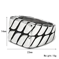 Schillernder Gerillter Breiter Ring im Hip-Hop-Stil aus Edelstahl, Trendiger Modischer Statement-Fingerring für Alltag und Partys