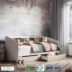 Kids Eco-Friendly School Use Daybed MDF (90x200) Modern Bedroom <strong>Day</strong> <strong>Bed</strong> <strong>with</strong> Shelves &amp; <strong>Drawers</strong> Supplied by the Factory - Product Image 1