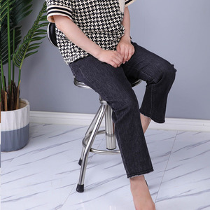 Industrial Chair Metal Frame Height Adjustable Office Chair With Wheels Ergonomic Design Circular Seat - Product Image 1