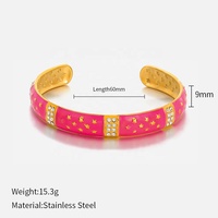 Bracelets en acier inoxydable pour femmes goutte à goutte arc-en-ciel émaillé bracelets ouverts colorés accessoires de bijoux de mode pour les filles