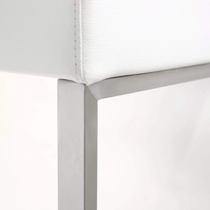 Tabouret de bar Blake en acier inoxydable blanc argenté ou blanc doré, robuste, pour bar à domicile ou salle à manger - Product Image 6