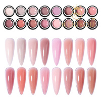 Gel de construction transparent nude 185 séries 48 couleurs OEM en gros, gel d'extension d'ongles UV LED pour salon de manucure et manucure DIY