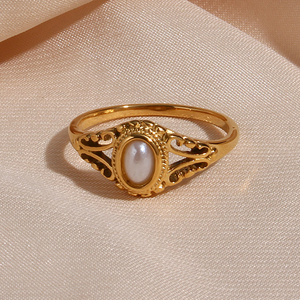 Anello di Gioielleria Dreamshow con Perla d'Acqua Dolce, Anello Unico in Oro con Perla, Gioiello Quotidiano con Motivo Floreale - Product Image 6