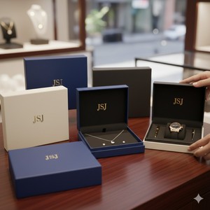 Boîte cadeau coulissante rigide en matériaux recyclés écologiques avec logo personnalisé, estampage à chaud en feuille d'or <span class=keywords><strong>pour</strong></span> l'emballage de bijoux et de montres haut de gamme - Product Image 6