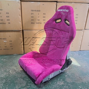 Sedile Sportivo Universale WZSEAHI in Pelle Scamosciata Rosa Regolabile con Slitta per Auto da Corsa - Product Image 2