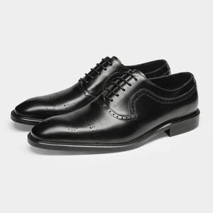 Nouvelles chaussures pour hommes Brookes gravées, en cuir véritable, chaussures derby de mariage, style rétro, en cuir de vachette pleine fleur, chaussures habillées formelles pour affaires. - Product Image 5