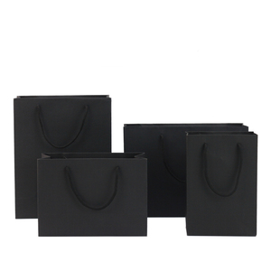 Sacchetto di Carta per Shopping <span class=keywords><strong>e</strong></span> Regalo con Logo Personalizzato, Prezzo all'Ingrosso, Nero Opaco, Marrone, Bianco, per Confezionamento Abbigliamento - Product Image 4