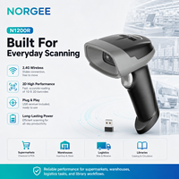 Escáner de Códigos de Barras Inalámbrico NORGEE N1200R, Lector de Códigos QR 2D para Almacenes, 2.4G y USB