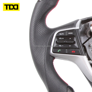 Volant en fibre de carbone véritable TDD compatible avec Hyundai Elantra 4 2016 2017 Solaris 2017 Accent 2018 - Product Image 4