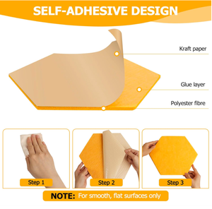 <span class=keywords><strong>Pannelli</strong></span> Acustici Autoadesivi ad Alta Densità, Insonorizzanti Esagonali in Fibra di Poliestere, Resistenti alle Fiamme, <span class=keywords><strong>Assorbono</strong></span> <span class=keywords><strong>il</strong></span> <span class=keywords><strong>Rumore</strong></span> per Studi - Product Image 2