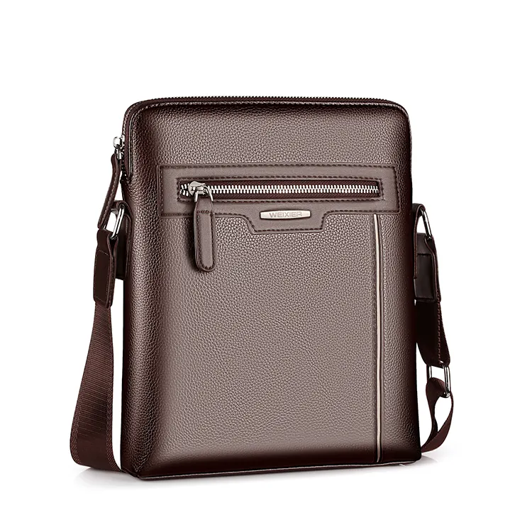 2020 trendy business PU leather shoulder bags men leather messenger bag