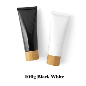 Da viaggio ricaricabili 100g <span class=keywords><strong>3.3</strong></span> oz tubi cosmetici in plastica con tappo di bambù barattoli vuoti per Shampoo crema per le mani detergente per il viso - Product Image 2