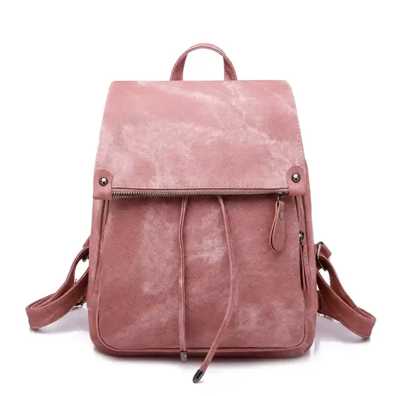 Factory Custom luxury drawstring girls college school bag women daily casual pu leather backpack for girls OEM ODM logo