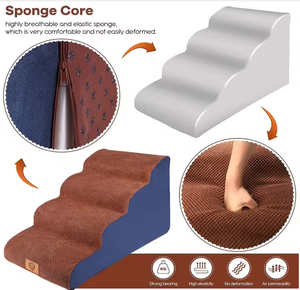 Rampa y escaleras <span class=keywords><strong>para</strong></span> perros de 3 niveles <span class=keywords><strong>para</strong></span> camas o sofás, escalones antideslizantes y resistentes <span class=keywords><strong>para</strong></span> <span class=keywords><strong>mascotas</strong></span> <span class=keywords><strong>para</strong></span> que los perros pequeños se suban a la cama alta - Product Image 2