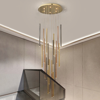 Pendentif Lustre Led Escalier Lustre Hôtel Hall Villa Décoration En Acier Inoxydable Moderne 80 Signe Lumineux 5 Pcs 50000 8.5