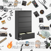 Meuble de Rangement Modulaire Métallique Verrouillable à 5 Tiroirs pour Sous Bureau avec Rangement Amovible – Idéal pour Bureau à Domicile, École, Entrepôt – Offre Spéciale