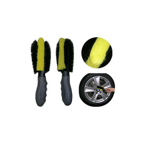 <b>Wheel</b> <b>Brush</b> 26Cm Black And Yellow Dual Side For Car Tire Cleaning Detailing Tools - Product Image 5