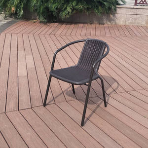 Table basse de balcon pour jardin et cour, mobilier nordique en rotin tressé, chaise moderne simple en fer forgé - Product Image 2