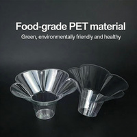 Gobelet jetable en plastique transparent à paroi simple avec couvercle 450 ml pour crème glacée, glace pilée, dessert, sorbet, boisson
