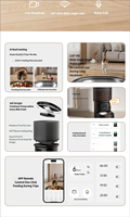 Pengumpan Makanan Hewan Peliharaan Otomatis WiFi dengan LOGO Kustom, Kamera HD 1080P dan Audio 2 Arah, Dispenser Makanan Pintar untuk Kucing dan Anjing, Bahan Stainless Steel