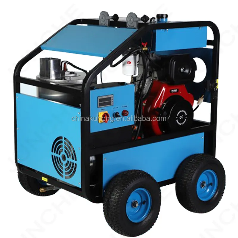 Kuhong factory 15hp diesel hot pressure washer machine 5000psi diesel oil hot sale hot water pressure washer in van