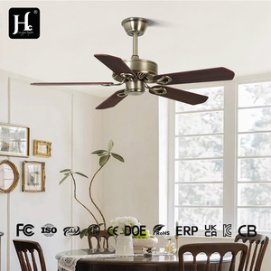 Ventilateur de plafond moderne avec 5 pales en contreplaqué, moteur DC silencieux à 6 vitesses, ventilateur de plafond pour salon et cour avec télécommande - Product Image 3