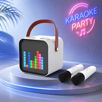Enceinte karaoké avec deux microphones - Blanc