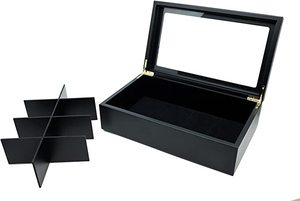 Wholesale Custom Black Matte Paint 8 Compartment <strong>MDF</strong> Wooden Tea Packing <strong>Box</strong> Tea Bag Holder <strong>Box</strong> Tea Packing <strong>Box</strong> - Product Image 3