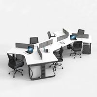 Nouvelle table de travail incurvée pour centre d'appels, mobilier de bureau moderne en bois, personnalisable