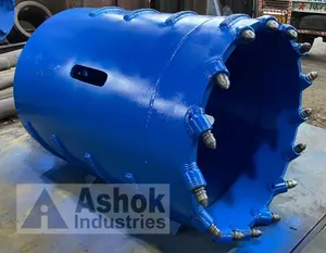 Ashok Industries Soil Bucket Blue Heavy Duty Earth <b>Auger</b> Attachment for <b>Drilling</b> Machines - Product Image 1