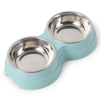 Double bols antidérapants en acier inoxydable pour chiens et chats, faciles à nettoyer, parfaits pour la nourriture et l'eau.