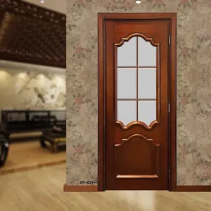 Venta directa de fábrica de Foshan, <span class=keywords><strong>puerta</strong></span> moderna de madera maciza de Congo Sapele para Interior, madera de nogal, Casla, baño, apartamentos, hoteles, villas - Product Image 4