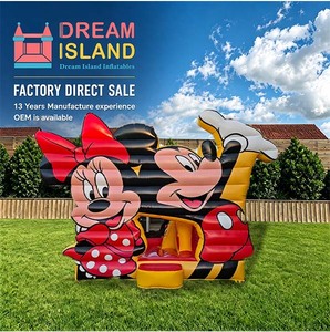 Castillo Inflable con Tobogán de Personajes de Dibujos Animados, Casa de Brinco con Temática de Animales para Fiestas de Cumpleaños Infantiles en el Patio Trasero - Product Image 1
