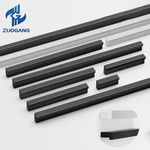 Zuogang-manijas de vidrio para muebles, manija negra para puertas y ventanas