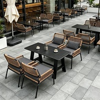 Meubles d'extérieur de style nordique, tables et chaises en métal, ensembles de canapés pour jardins, terrasses, cafés et bars