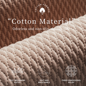 Alfombra de Baño de Terciopelo de Algodón, Rectangular, Geométrica, Absorbente, Antideslizante, Diseño Minimalista para Baño - Product Image 2