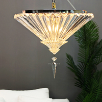 Plafonnier conique de luxe en cristal avec base chromée polie pour entrée de villa, couloir, chambre à coucher, petite salle à manger