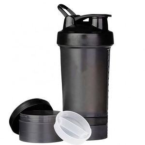Top Seller BPA Free Plastic Tritan Fitness <b>Shaker</b> Cup, Gym Sports Protein Powder Black <b>Shaker</b> <b>Bottle</b> With Storage - Product Image 1