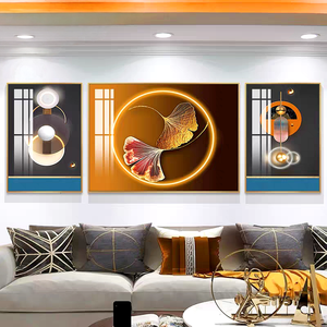 Ensemble de décoration d'intérieur abstraite africaine de luxe, grande taille, art mural géométrique pour salon, hôtel, peinture décorative en porcelaine de cristal - Product Image 5