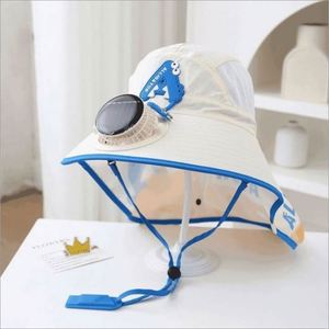 Wholesale <b>Summer</b> Fan <b>Hats</b> for Children Sun Protection Bucket <b>Hat</b> <b>Summer</b> Solar Fan Fisherman <b>Hat</b> - Product Image 2