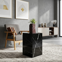Socle en marbre Nero Marquina, piédestal, table d'appoint moderne de luxe, base pour exposition de fleurs, utilisation dans le salon, hôtel, durable