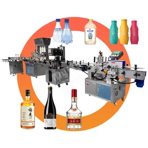 MY Small Scale Soft Drink Whisky Auto Liquid Solvent Bottle Fill and Capping Machine for Inspection
