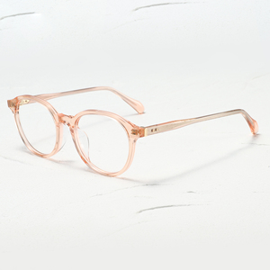Monturas de gafas redondas de color sólido con protección UV para mujeres adultas, corrección de la visión, compatibles con rostros ovalados. - Product Image 3