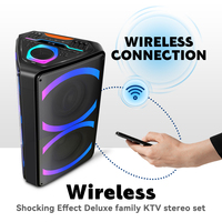 Altavoz Privado de Doble Woofer de 12 Pulgadas para Cine en Casa y Fiestas, 130W RMS, Carga AC, USB, SD, FM, Control Remoto, Luz RGB, para Exteriores
