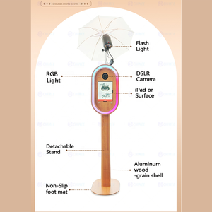 Cabina de Fotos Retro con Acabado de Madera, de Última Tendencia, en Oferta, Cabina de Fotos DSLR Independiente con Estuche de Transporte - Product Image 6