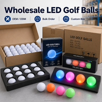Balles de golf LED clignotantes XJT B11, 3 pièces, en Surlyn, pour le golf de nuit, avec couleurs personnalisées, vente en gros directe d'usine