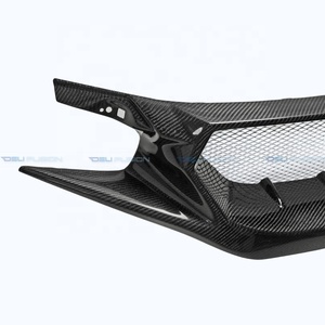 Parrilla Delantera de Fibra de Carbono Estilo JS para Honda Civic Type R FK8 2017-2020, Piezas de Auto - Product Image 4