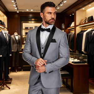 <strong>Men's</strong> Formal <strong>Suit</strong> European and American Three-Piece Business Casual <strong>Suit</strong> Plus Size Groomsmen Wedding Banquet <strong>Suit</strong> - Product Image 2